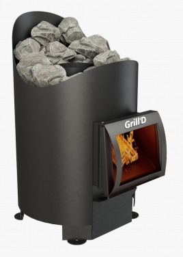 Дровяная банная печь GrillD Aurora mini Short (дверца со стеклом)