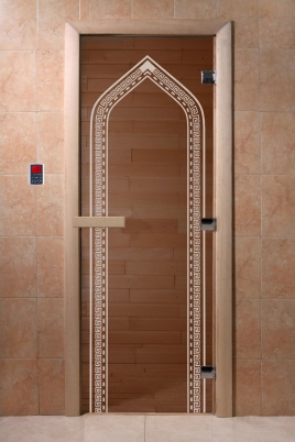 Стеклянные двери DoorWood Арка бронза, коробка ольха